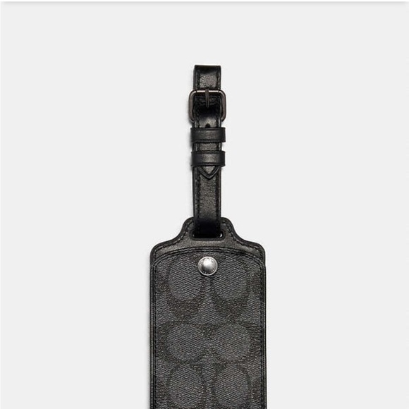 🔥 SOLD 🔥 NWT Black Coach leather luggage tag - Picture 2 of 5